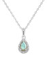 ფოტო #1 პროდუქტის Labradorite & Diamond Accent Pear 18" Pendant Necklace in Sterling Silver (Also in Onyx, & Turquoise)