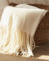 Fringed wool throw