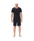 Фото #1 товара Men's Moisture-Wicking Crewneck T-Shirt & Shorts Pajama Set