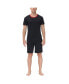 ფოტო #1 პროდუქტის Men's Moisture-Wicking Crewneck T-Shirt & Shorts Pajama Set