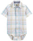 Фото #2 товара Baby Plaid Button-Front Bodysuit 3M