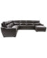 Фото #12 товара Gabrine 6-Pc. Leather Sectional with 3 Power Headrests and Chaise, Created for Macy's