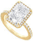 ფოტო #1 პროდუქტის Certified Lab Grown Diamond Radiant-Cut Halo Engagement Ring (4-1/2 ct. t.w.) in 14k Gold