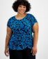 ფოტო #1 პროდუქტის Plus Size Gathered-Waist Top, Created for Macy's