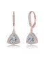 Фото #1 товара Sterling Silver Round and Triangle Cubic Zirconia Drop Earrings