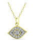 ფოტო #1 პროდუქტის Cubic Zirconia with Black Rhodium Evil Eye Pendant, 18K Gold over Silver