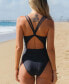 ფოტო #5 პროდუქტის Women's Scoop Neck Double Spaghetti Straps Cutout One Piece Swimsuit