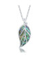 Sterling Silver Large Abalone Leaf Pendant Necklace