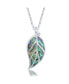 Sterling Silver Large Abalone Leaf Pendant Necklace Серебристый, 18 - фото #1