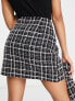 Miss Selfridge co-ord button through mini skirt in metallic check