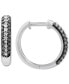 ფოტო #1 პროდუქტის Black & White Diamond Hoop Earrings (1/6 ct. t.w.) in Sterling Silver