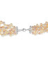 ფოტო #2 პროდუქტის Multicolor Freshwater Pearl (4 x 6mm) Multistrand 17" Collar Necklace in Sterling Silver