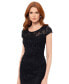 Фото #4 товара Women's Lace Boatneck Cap-Sleeve Sheath Dress