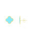 ფოტო #3 პროდუქტის Small Turquoise Clover Stud Earrings