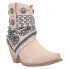 Dingo Bandida Paisley Studded Round Toe Cowboy Booties Womens Beige Casual Boots