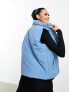 Фото #7 товара Karl Kani OG puffer gilet in dusty blue with wazy zip detail