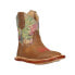 Roper Cowbaby Prickly Floral Square Toe Cowboy Infant Girls Brown Casual Boots