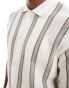 Berhska crochet stripe shirt in white