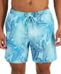 Men's Dot Leaf-Print Quick-Dry 7" Swim Trunks, Created for Macy's