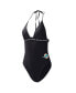 Women's Black Miami Dolphins Full Count One-Piece Swimsuit