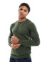 Jack & Jones fine gauge crew neck jumper in olive green