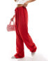 COLLUSION linen trouser in red