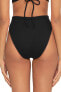 Фото #2 товара Becca by Rebecca Virtue 297194 Ribbed Banded High Waist Bikini Bottom, Black, M