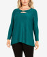 ფოტო #1 პროდუქტის Plus Size Tia Twist Long Sleeve Top