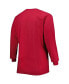 Фото #1 товара Men's Crimson Oklahoma Sooners Big and Tall Two-Hit Raglan Long Sleeve T-shirt