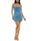 Juniors' Sequined Bungee-Strap Bodycon Dress