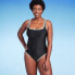 Фото #2 товара Women's Contrast Binding Medium Coverage One Piece Swimsuit - Kona Sol Black XS