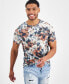 Фото #4 товара Men's Textured Floral Graphic T-Shirt