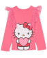 ფოტო #1 პროდუქტის Toddler and Little Girls Long Sleeve Ruffle Bow Top