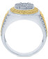 ფოტო #3 პროდუქტის Men's Diamond Two-Tone Cluster Ring (1/5 ct. t.w.) in Sterling Silver & 18k Gold-Plate