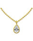 ფოტო #1 პროდუქტის Cubic Zirconia Pear Bezel Pendant Necklace in 18k Gold-Plated Sterling Silver, 16" + 2" extender, Created for Macy's