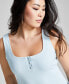 Women's Second-Skin Ribbed Henley Bodysuit, Created for Macy's