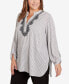 Plus Size Puckered Stripe Pattern Top