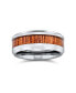 Koa Wood Style Inlay Titanium Wedding Band Rings For Women Comfort Fit 8MM