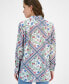 ფოტო #2 პროდუქტის Women's Scarf-Print Cotton Button-Front Shirt