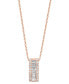 ფოტო #1 პროდუქტის EFFY® Diamond Baguette & Round Vertical Bar 18" Pendant Necklace (1/2 ct. t.w.) in 14k Gold (Also available in 14k White Gold)