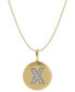 ფოტო #1 პროდუქტის 14k Gold Necklace, Diamond Accent Letter X Disk Pendant