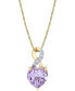 Фото #1 товара Pink Amethyst (1-3/4 ct. t.w.) & Diamond Accent Infinity Heart 18" Pendant Necklace in 10k Gold