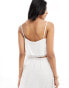 Фото #3 товара SNDYS cotton lace trim tie front cami top co-ord in white