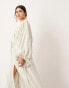 ASOS EDITION v neck drapey maxi dress in linen mix stripe