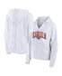 ფოტო #1 პროდუქტის Women's White/Gray Florida Gators Arch Logo Striped Notch Neck Pullover Hoodie