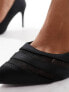 New Look satin mesh court heeled shoes in black