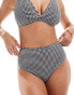 Фото #4 товара Peek & Beau Fuller Bust high waist bikini bottom in black and white gingham