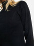 Object long sleeve roll neck knitted top in black