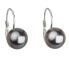 Серьги EFFY Freshwater Pearl Topaz Linear Drop Grey, Silver - фото #1