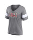 Фото #4 товара Women's Heather Gray San Francisco 49ers Super Bowl LVIII Cheer Section Tri-Blend V-Neck Fashion T-shirt